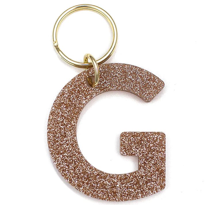 Glitter Letter Initial Keychains A-Z