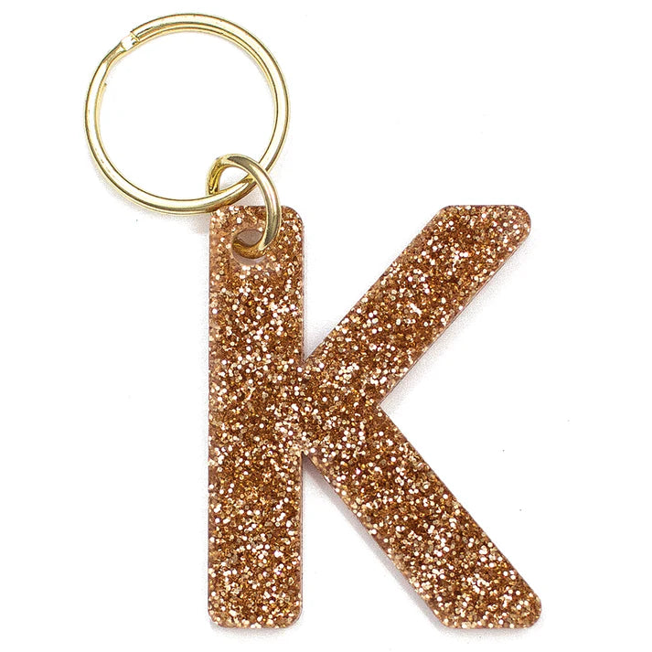 Glitter Letter Initial Keychains A-Z