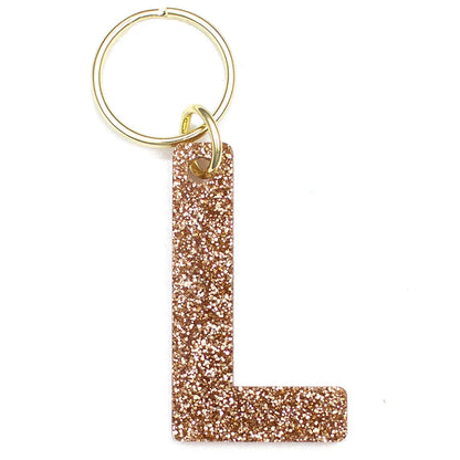 Glitter Letter Initial Keychains A-Z