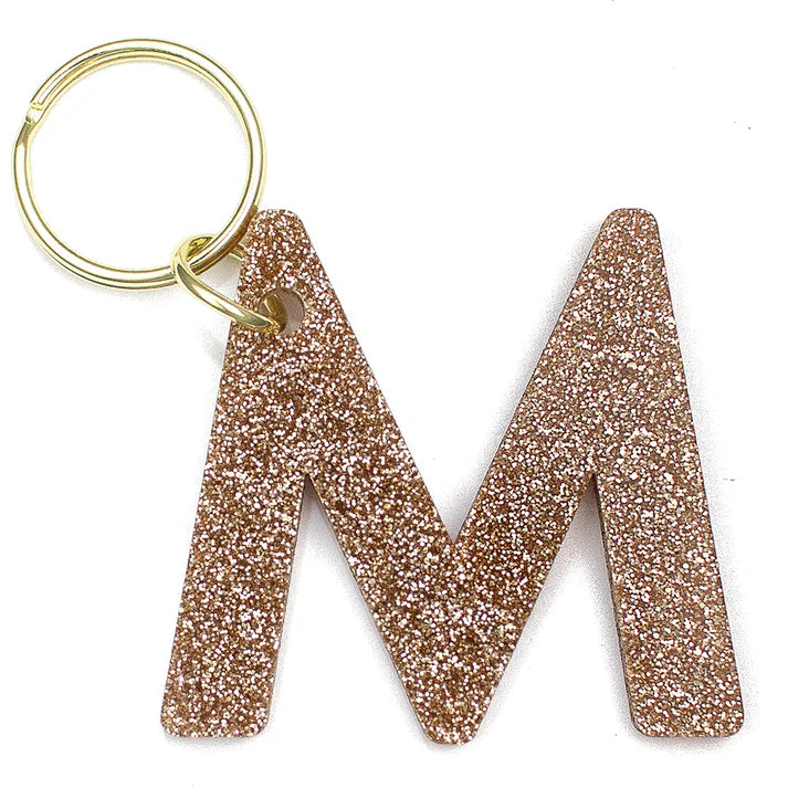 Glitter Letter Initial Keychains A-Z