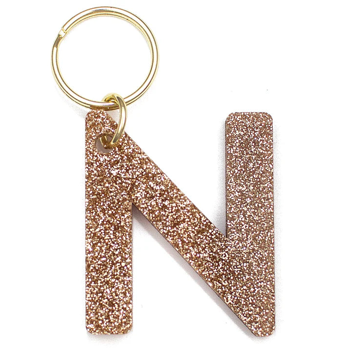 Glitter Letter Initial Keychains A-Z