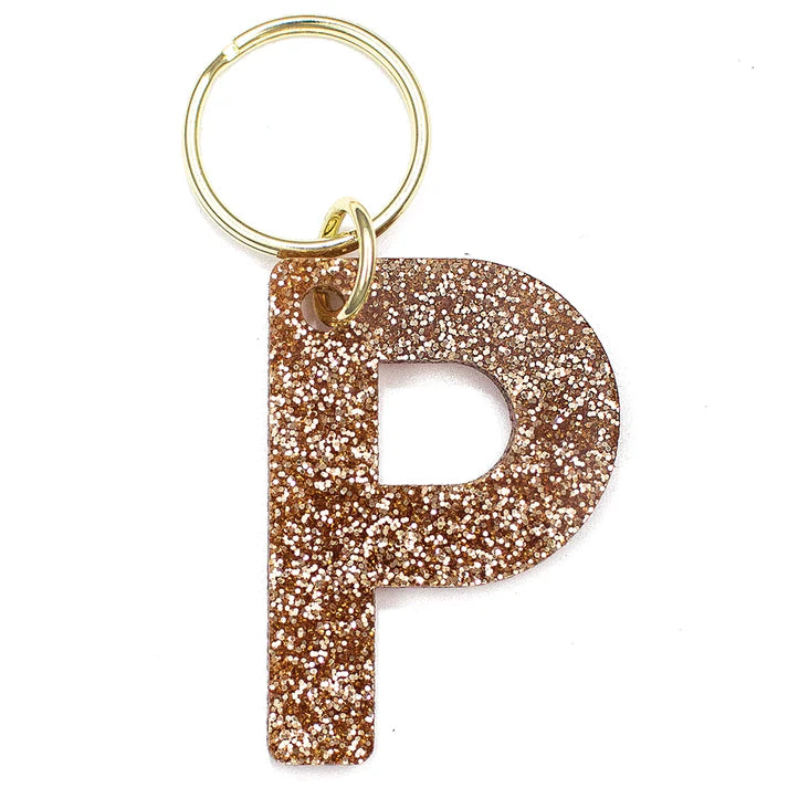 Glitter Letter Initial Keychains A-Z