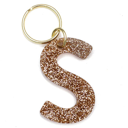 Glitter Letter Initial Keychains A-Z