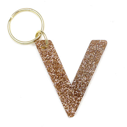 Glitter Letter Initial Keychains A-Z