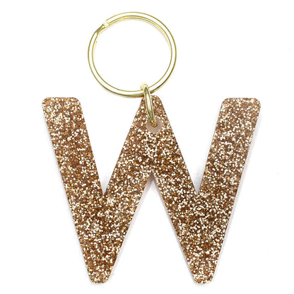 Glitter Letter Initial Keychains A-Z