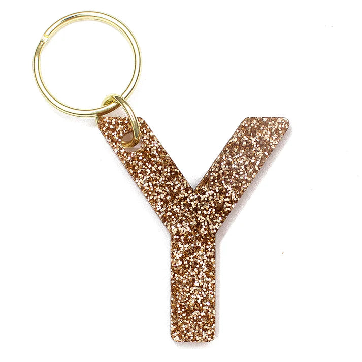 Glitter Letter Initial Keychains A-Z