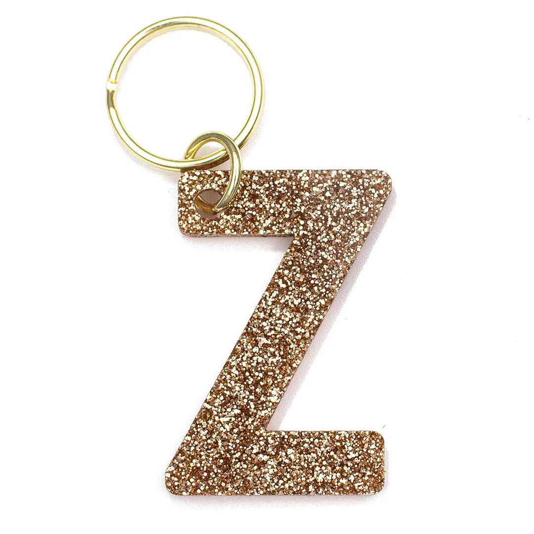 Glitter Letter Initial Keychains A-Z