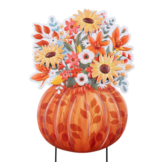 Pumpkin Metal Garden Stake