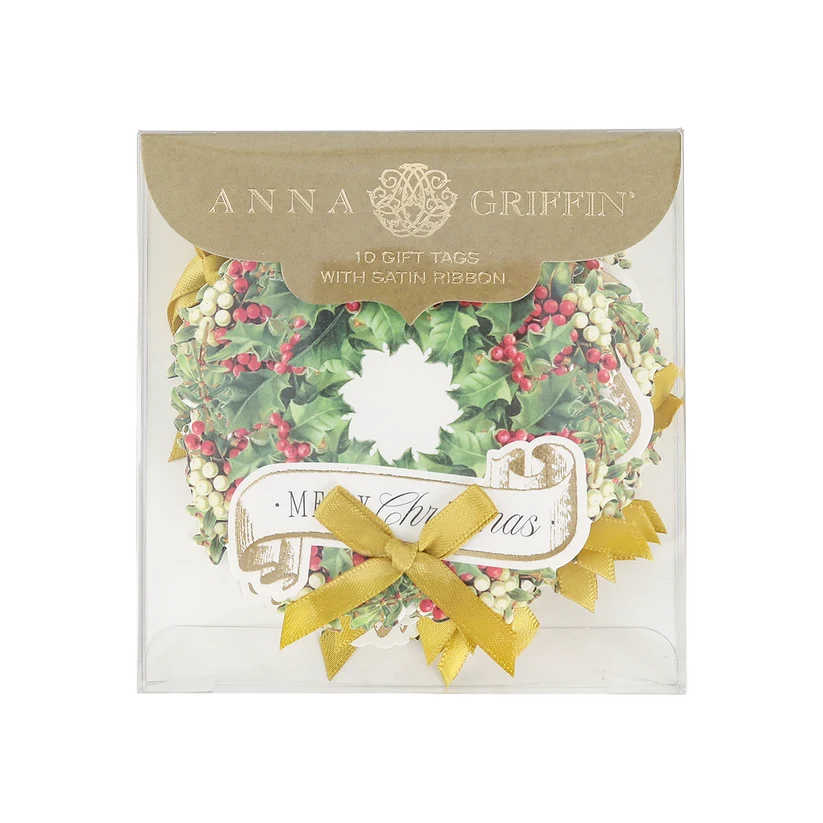 Mistletoe Wreath Gift Tags - 10 ct