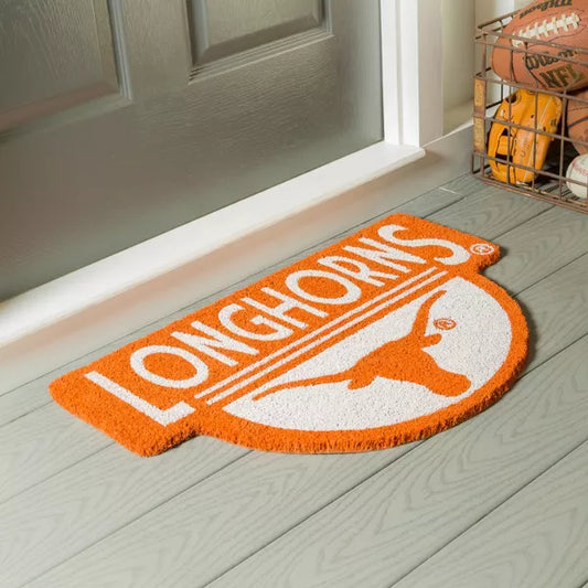 Texas Longhorns NCAA Team Shaped 100% All-Natural Coir Doormat