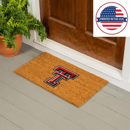 Texas Tech University 100% All-Natural Coir Doormat