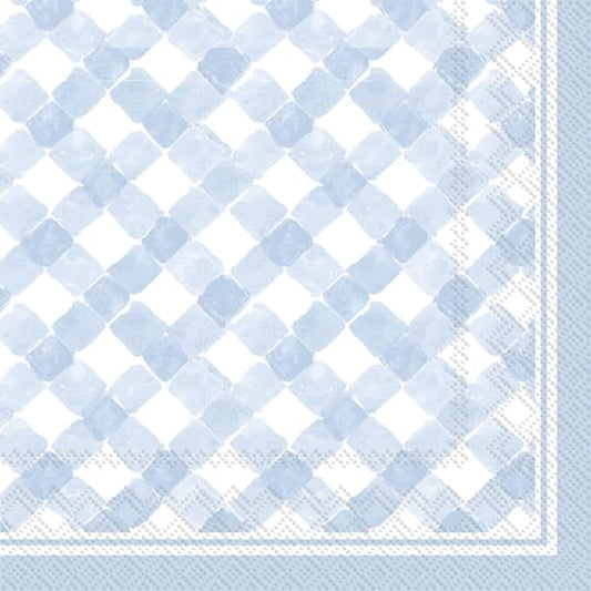 Gingham Light Blue Cocktail Napkins