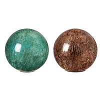 10" LED Green or Copper Crackled Decorative Ball