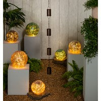 10" LED Green or Copper Crackled Decorative Ball