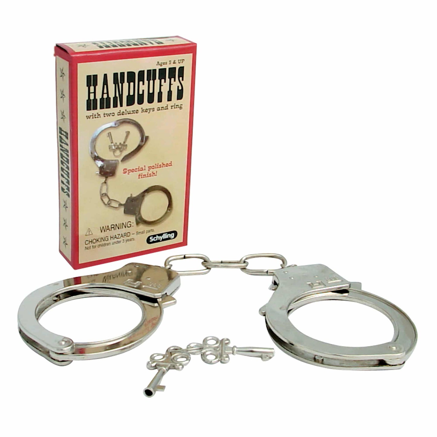 Metal Hand Cuffs With Keys Retro Style Children's Toy