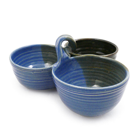 Holman Pottery 3-Bowl Condiment Dish