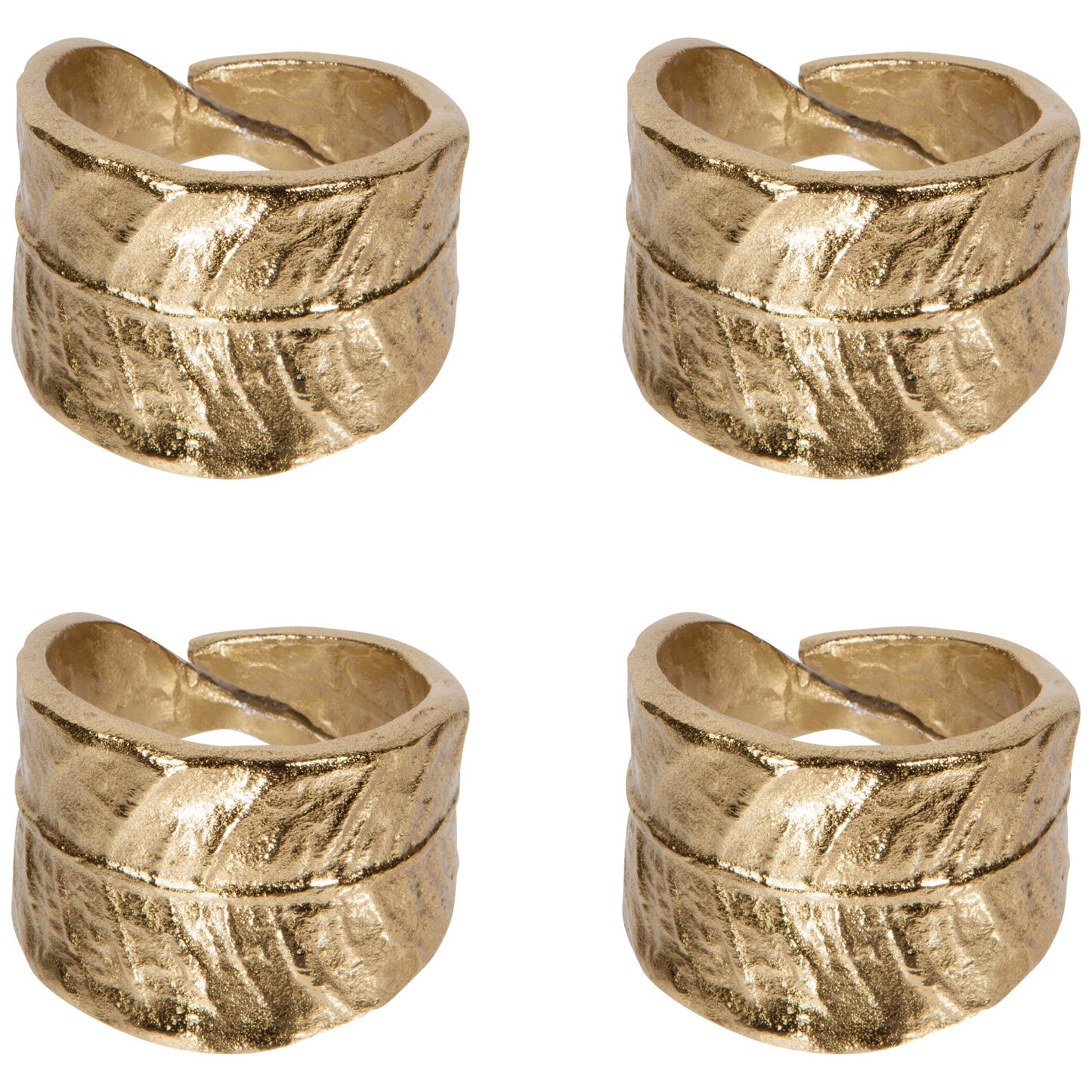 Leaf Metal Napkin Rings - Set of 4