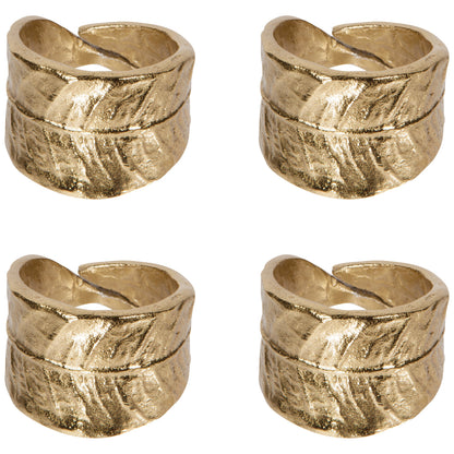 Leaf Metal Napkin Rings - Set of 4