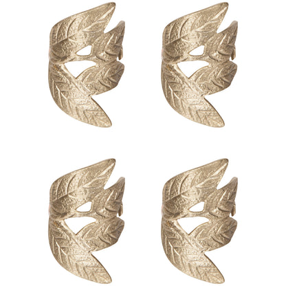 Frond Metal Napkin Rings - Set of 4