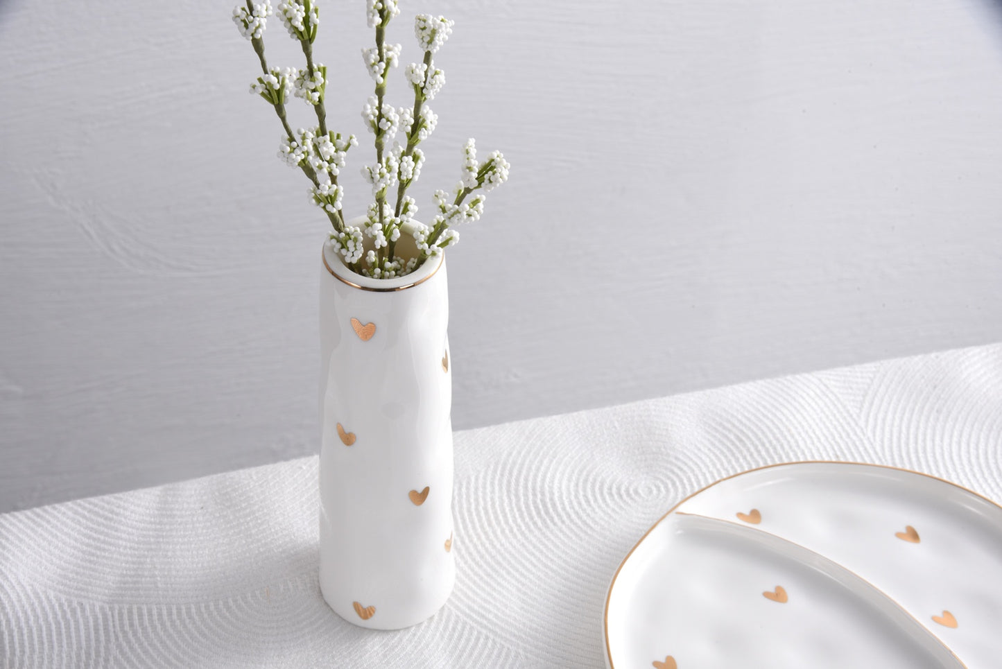 Porcelain White & Gold Bud Vase