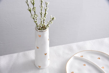 Porcelain White & Gold Bud Vase