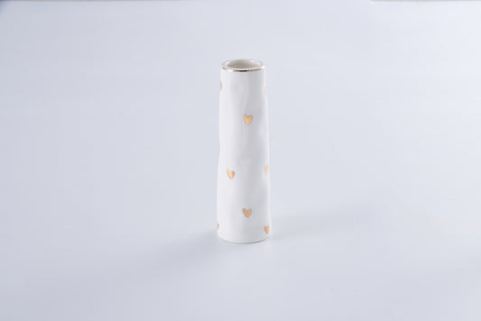 Porcelain White & Gold Bud Vase