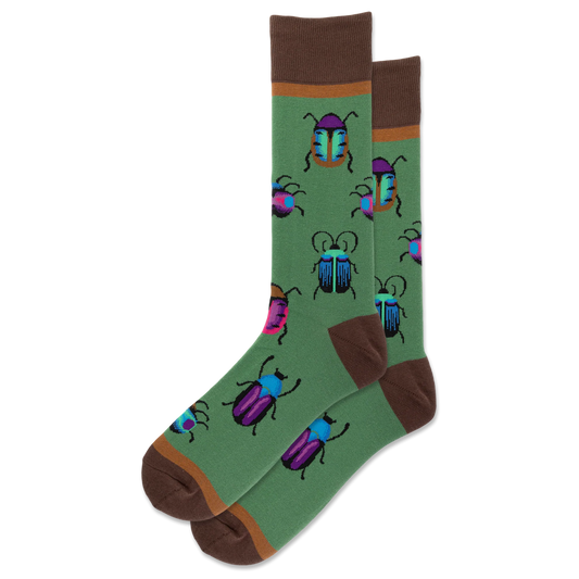 Men's Green Bug Crew Socks