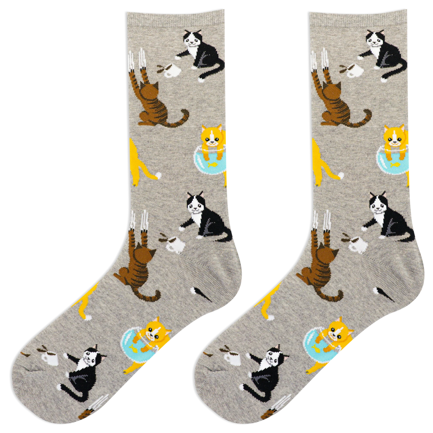 Women's Grey Bad Cat Socks