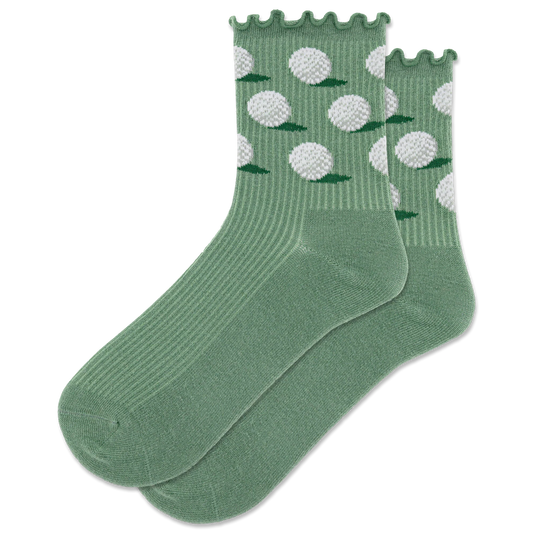 HOTSOX Women's Golf Ball Lettuce Edge Crew Sock