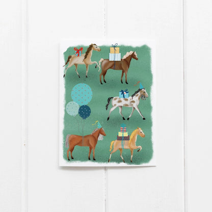 Horse Party Greeting Card