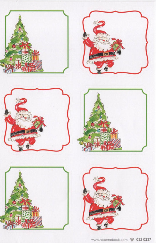 Santa Holiday Gift Stickers