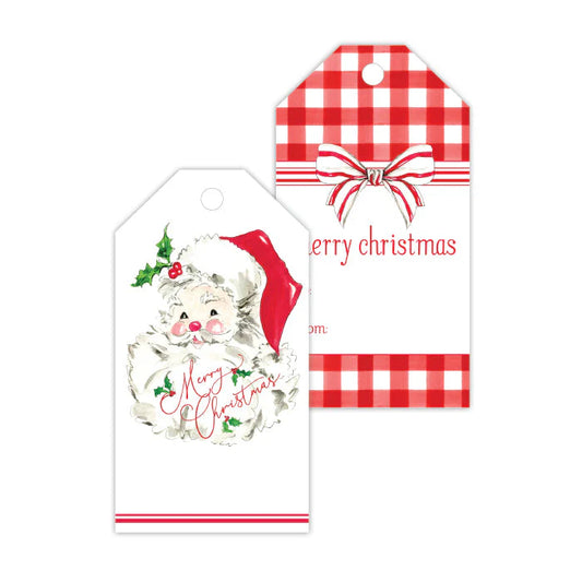 Merry Christmas Red Santa Gift Tags