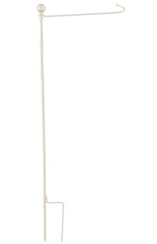 Metal Twist Garden Flag Stand, Brushed Ivory Finish