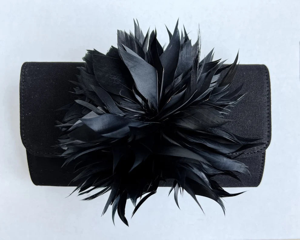 Lisi Lerch Ebony Feather Clutch