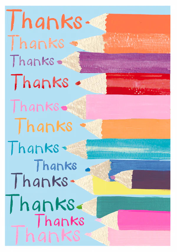 Thanks Colorful Pencils Card