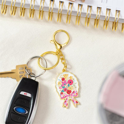 Bursting Blossoms Bows Keychain