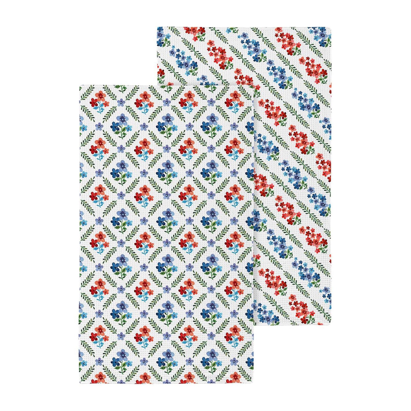 Red, White, & Bloom Double-Sided Quick Dry Kitchen Towel