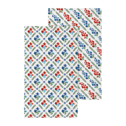 Red, White, & Bloom Double-Sided Quick Dry Kitchen Towel