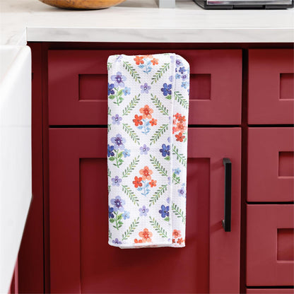 Red, White, & Bloom Double-Sided Quick Dry Kitchen Towel