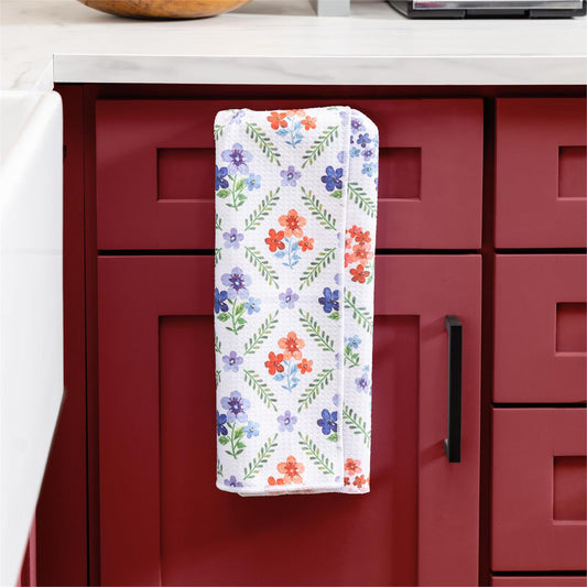 Red, White, & Bloom Double-Sided Quick Dry Kitchen Towel