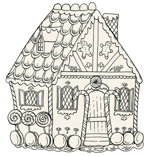 Die Cut Coloring Gingerbread House Paper Placemats