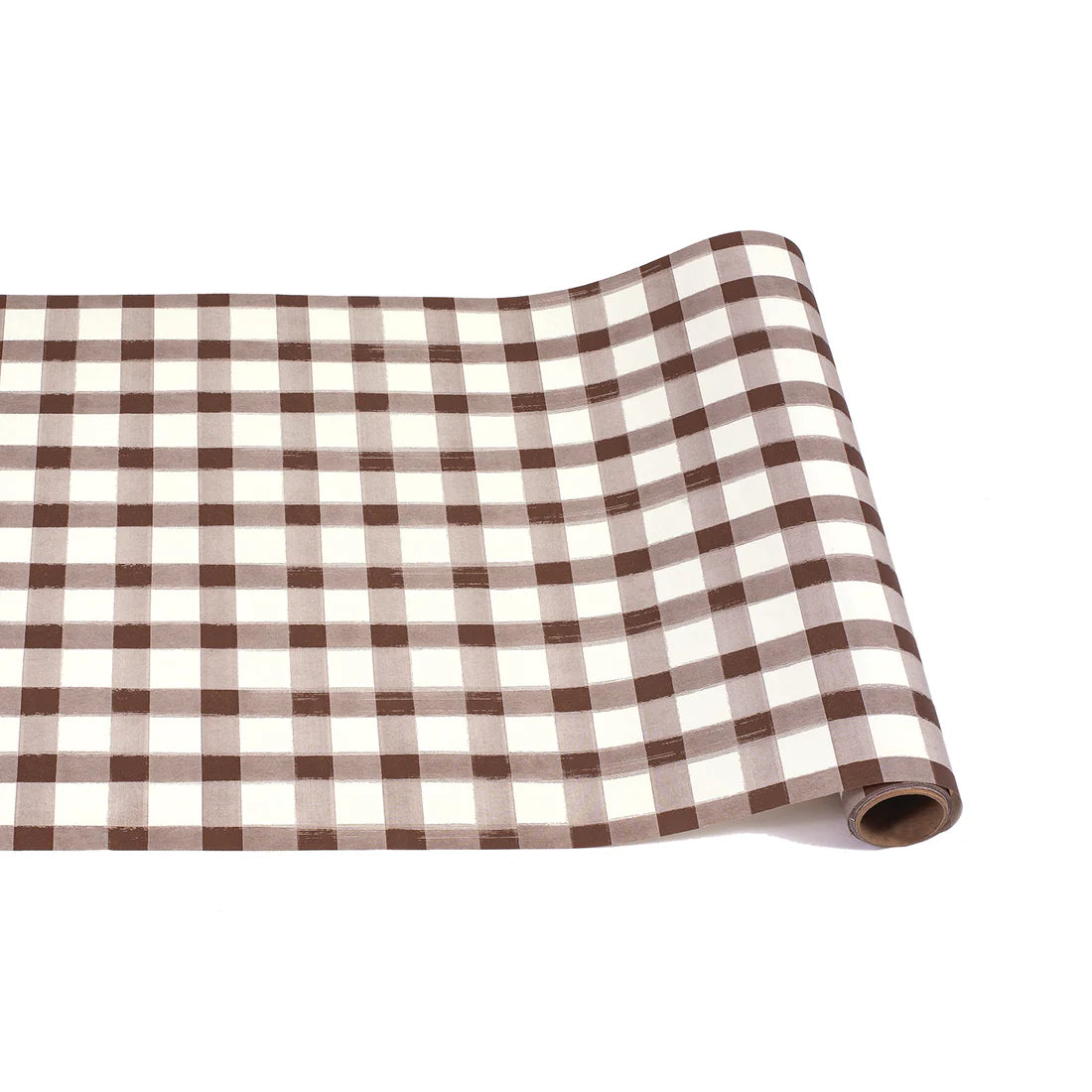 Brown Painted Check Table Runner