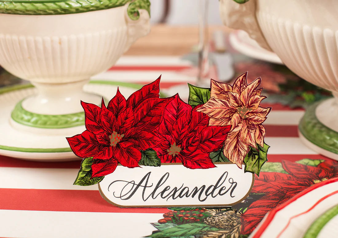 Poinsettia Place Cards