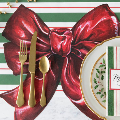 Die Cut Red Bow Paper Placemats