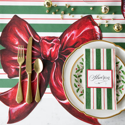 Die Cut Red Bow Paper Placemats