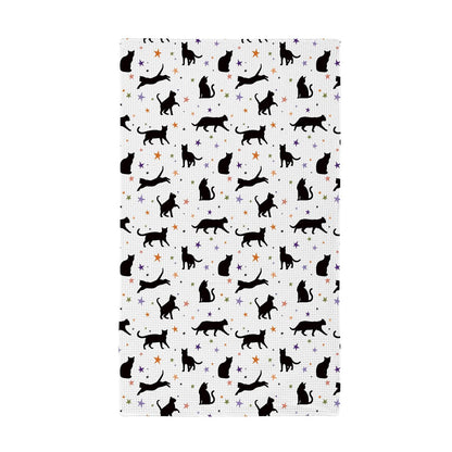 Haunted House Cats and Bows Quick Dry Kitchen Towel