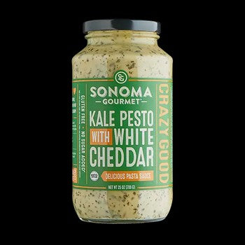 Kale Pesto with White Cheddar Pasta Sauce