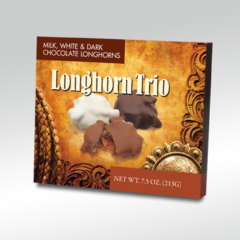 Longhorn Trio Pecan Caramel Candies