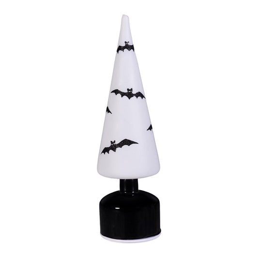 Haunted House LED Rotating Glass Tree with Bats