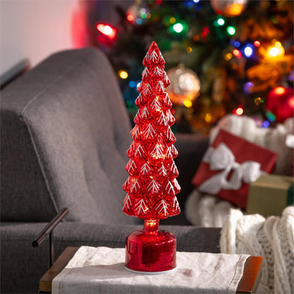 Scarlet Rotating Glass Tree